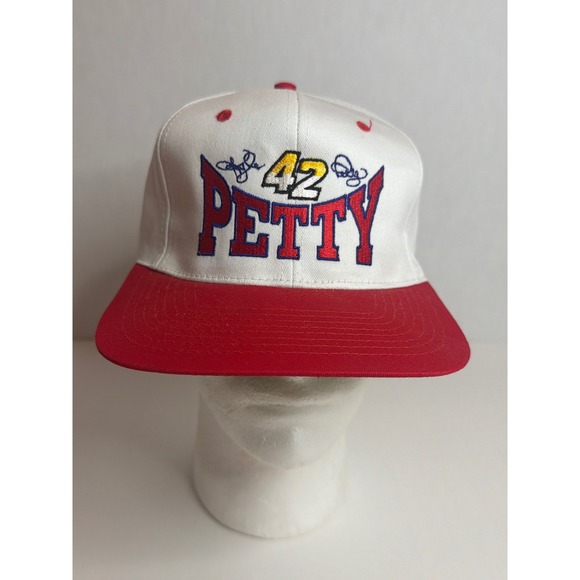 Nascar Other - Vintage NASCAR Kyle Petty 42 Snapback Hat TC White Red Deadstock NWT Racing Cap